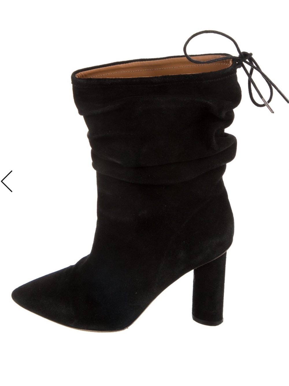 IRO Black Suede Ankle Boots Block Heel Lace Up Designer 6